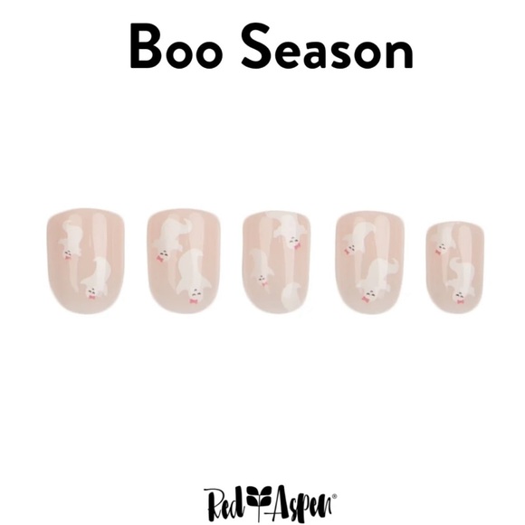 Red Aspen “Boo Season” Nail Dashes Manicure In A Dash Pale Pink Ghosts Halloween - Picture 5 of 11